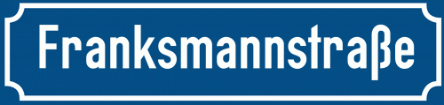 Straßenschild Franksmannstraße zum kostenlosen Download