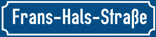 Straßenschild Frans-Hals-Straße