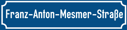 Straßenschild Franz-Anton-Mesmer-Straße