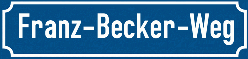 Straßenschild Franz-Becker-Weg