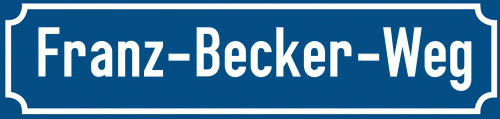 Straßenschild Franz-Becker-Weg zum kostenlosen Download