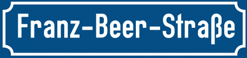 Straßenschild Franz-Beer-Straße
