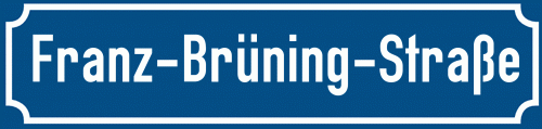 Straßenschild Franz-Brüning-Straße zum kostenlosen Download