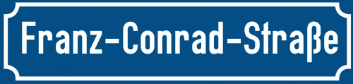 Straßenschild Franz-Conrad-Straße zum kostenlosen Download