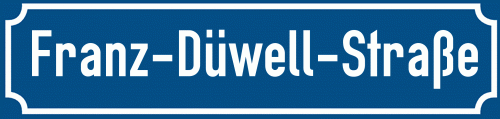 Straßenschild Franz-Düwell-Straße zum kostenlosen Download