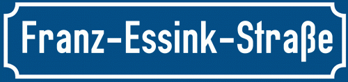 Straßenschild Franz-Essink-Straße