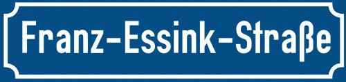 Straßenschild Franz-Essink-Straße zum kostenlosen Download