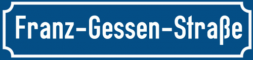 Straßenschild Franz-Gessen-Straße zum kostenlosen Download