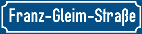 Straßenschild Franz-Gleim-Straße