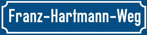 Straßenschild Franz-Hartmann-Weg