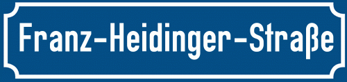 Straßenschild Franz-Heidinger-Straße zum kostenlosen Download