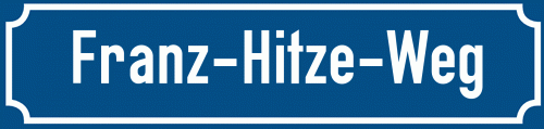 Straßenschild Franz-Hitze-Weg