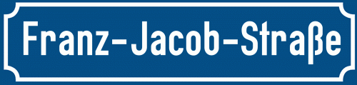 Straßenschild Franz-Jacob-Straße zum kostenlosen Download