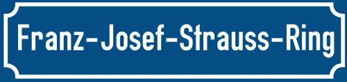 Straßenschild Franz-Josef-Strauss-Ring zum kostenlosen Download