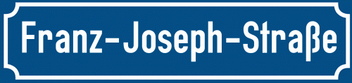 Straßenschild Franz-Joseph-Straße zum kostenlosen Download