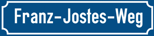Straßenschild Franz-Jostes-Weg