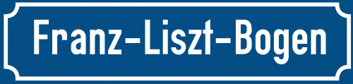 Straßenschild Franz-Liszt-Bogen