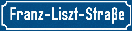 Straßenschild Franz-Liszt-Straße