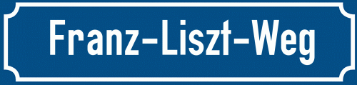 Straßenschild Franz-Liszt-Weg