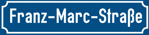 Straßenschild Franz-Marc-Straße