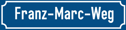 Straßenschild Franz-Marc-Weg zum kostenlosen Download