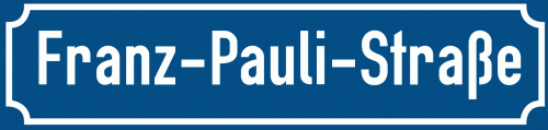 Straßenschild Franz-Pauli-Straße zum kostenlosen Download