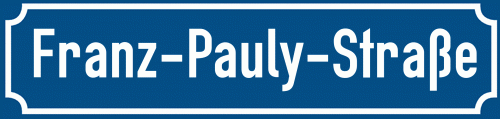 Straßenschild Franz-Pauly-Straße zum kostenlosen Download
