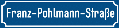 Straßenschild Franz-Pohlmann-Straße