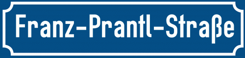Straßenschild Franz-Prantl-Straße zum kostenlosen Download