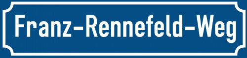 Straßenschild Franz-Rennefeld-Weg
