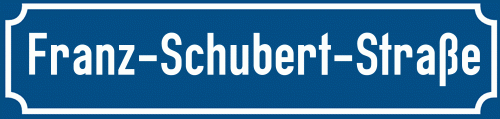 Straßenschild Franz-Schubert-Straße