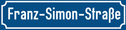 Straßenschild Franz-Simon-Straße