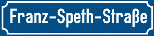 Straßenschild Franz-Speth-Straße zum kostenlosen Download