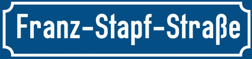 Straßenschild Franz-Stapf-Straße