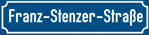Straßenschild Franz-Stenzer-Straße zum kostenlosen Download