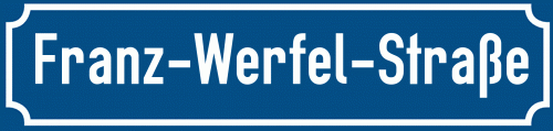 Straßenschild Franz-Werfel-Straße