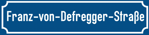 Straßenschild Franz-von-Defregger-Straße