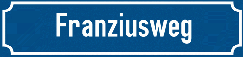 Straßenschild Franziusweg zum kostenlosen Download