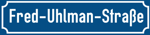 Straßenschild Fred-Uhlman-Straße