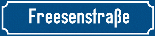 Straßenschild Freesenstraße