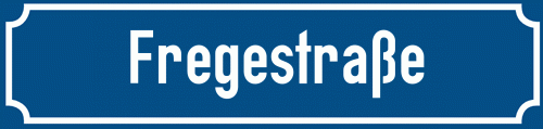 Straßenschild Fregestraße zum kostenlosen Download