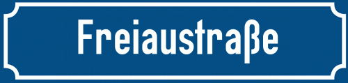 Straßenschild Freiaustraße
