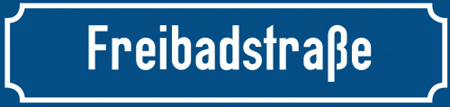 Straßenschild Freibadstraße zum kostenlosen Download