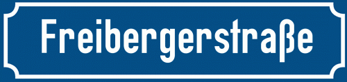 Straßenschild Freibergerstraße zum kostenlosen Download