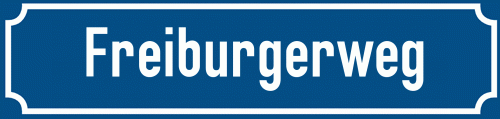 Straßenschild Freiburgerweg zum kostenlosen Download