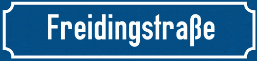Straßenschild Freidingstraße zum kostenlosen Download