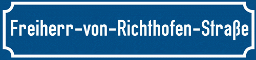 Straßenschild Freiherr-von-Richthofen-Straße