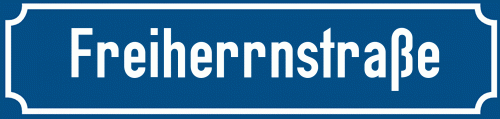 Straßenschild Freiherrnstraße zum kostenlosen Download