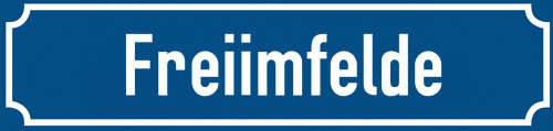 Straßenschild Freiimfelde