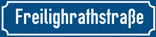Straßenschild Freilighrathstraße